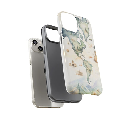 Hard Phone Case — Watercolor Fantasy Map Castle Design