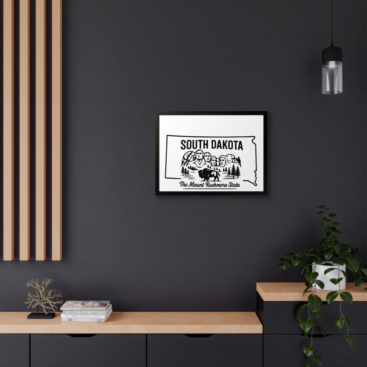 South Dakota State Framed Poster — The Evergreen State Vintage Map Print,Perfect Gift For Her,For Him.