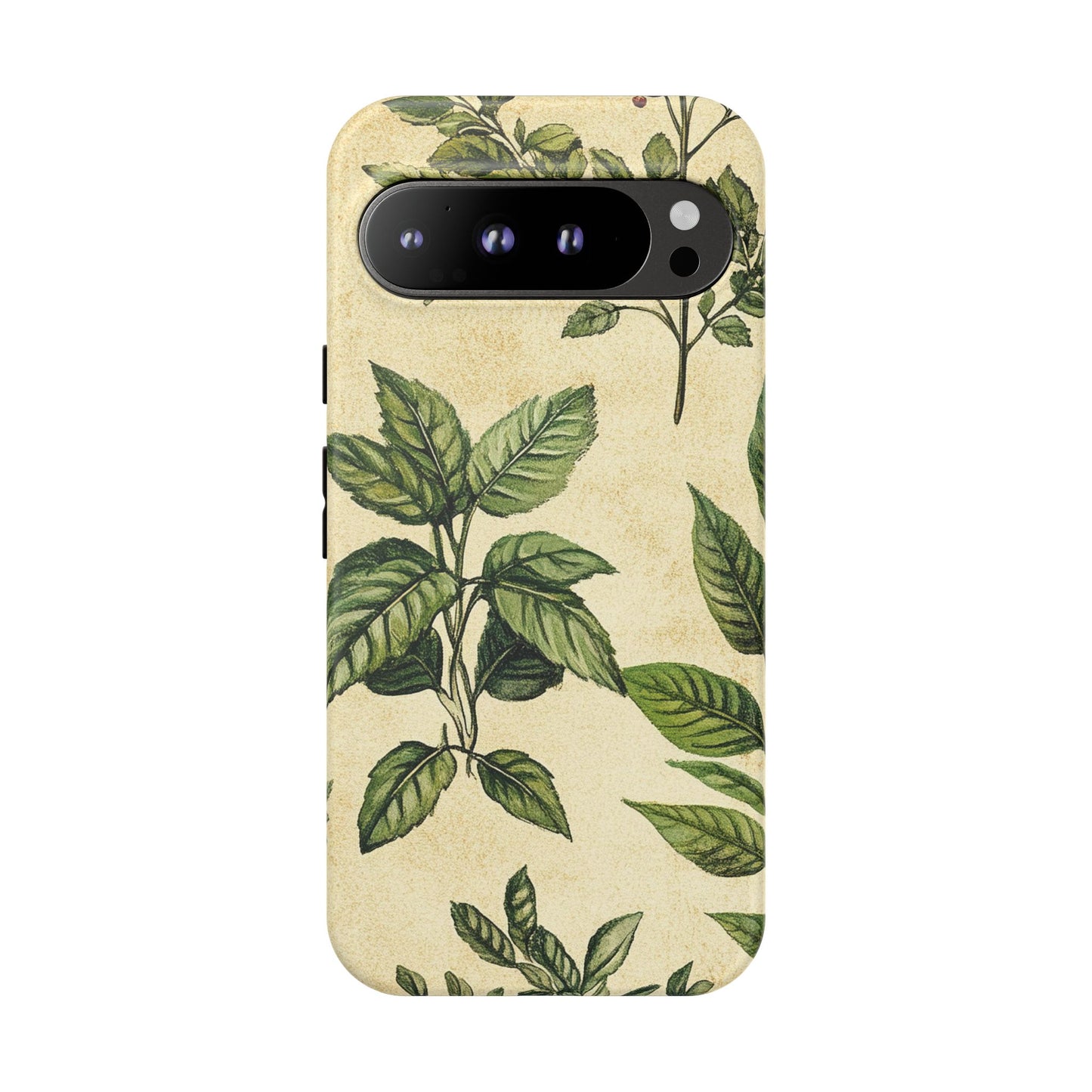 Botanical Leaves Tough Phone Case — Vintage Green Plant Print