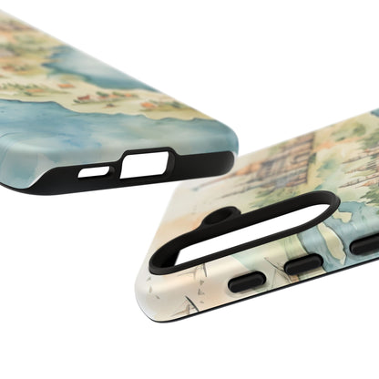 Hard Phone Case — Watercolor Fantasy Map Castle Design
