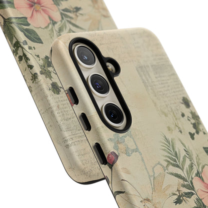 Floral Vintage Tough Case – Botanical Protective Phone Cover,Plants Lovers