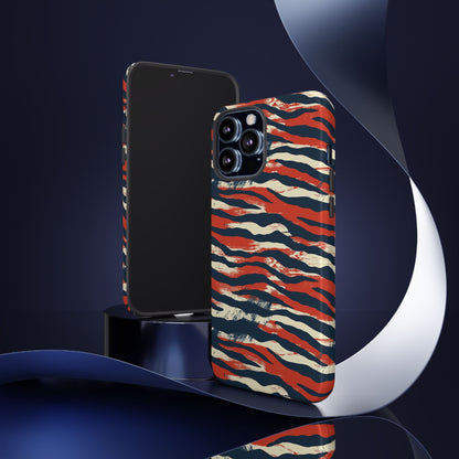 Patriotic Red White Blue Zebra Phone Case,Africa Pattern