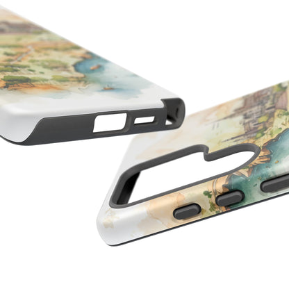 Hard Phone Case — Watercolor Fantasy Map Castle Design