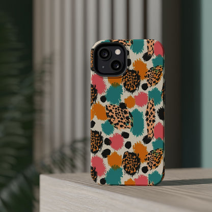 Leopard Splash Magnetic Impact Phone Case — Colorful Abstract Animal Print
