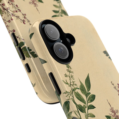 Floral Vintage Tough Case – Botanical Protective Phone Cover,Plants Lovers