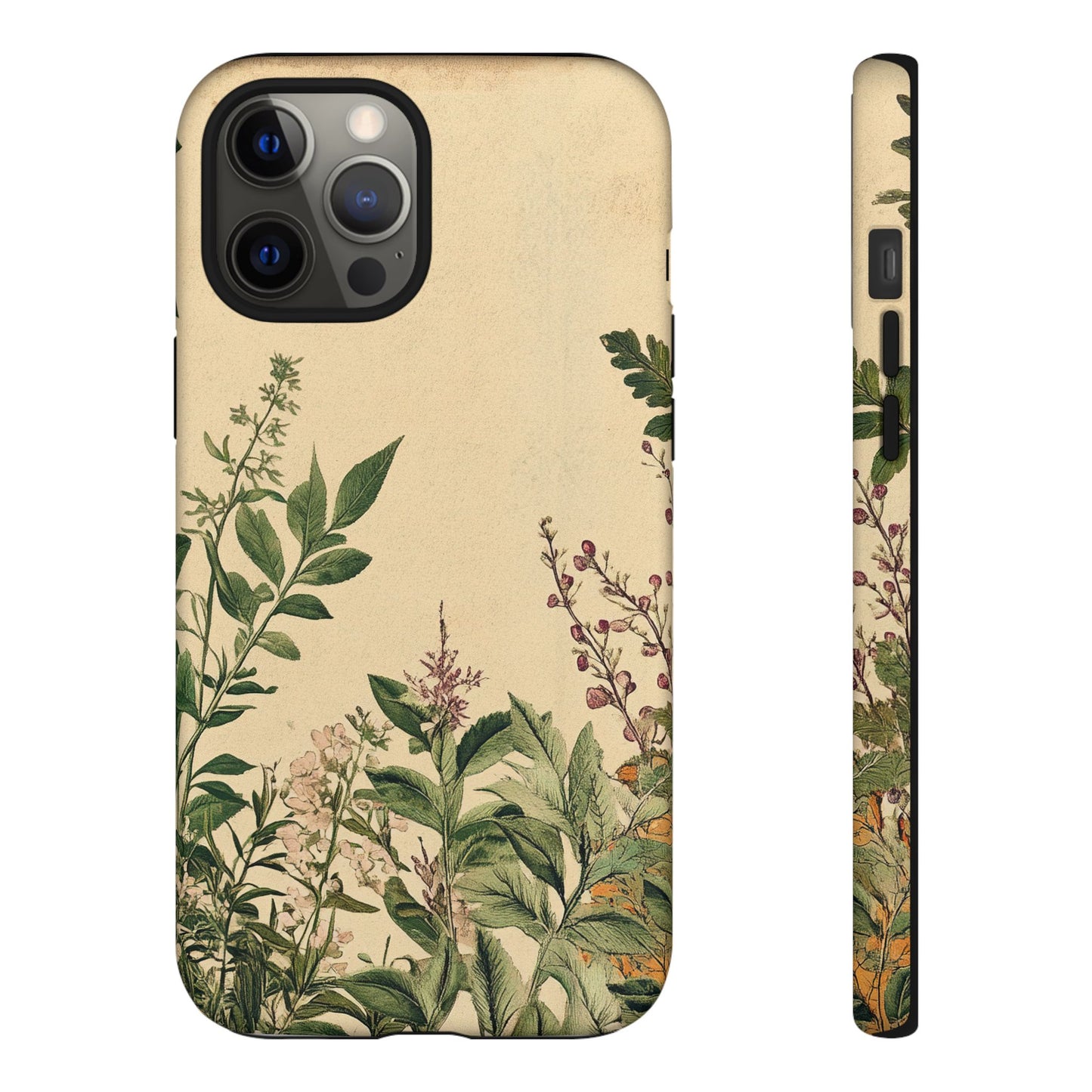 Floral Vintage Tough Case – Botanical Protective Phone Cover,Plants Lovers