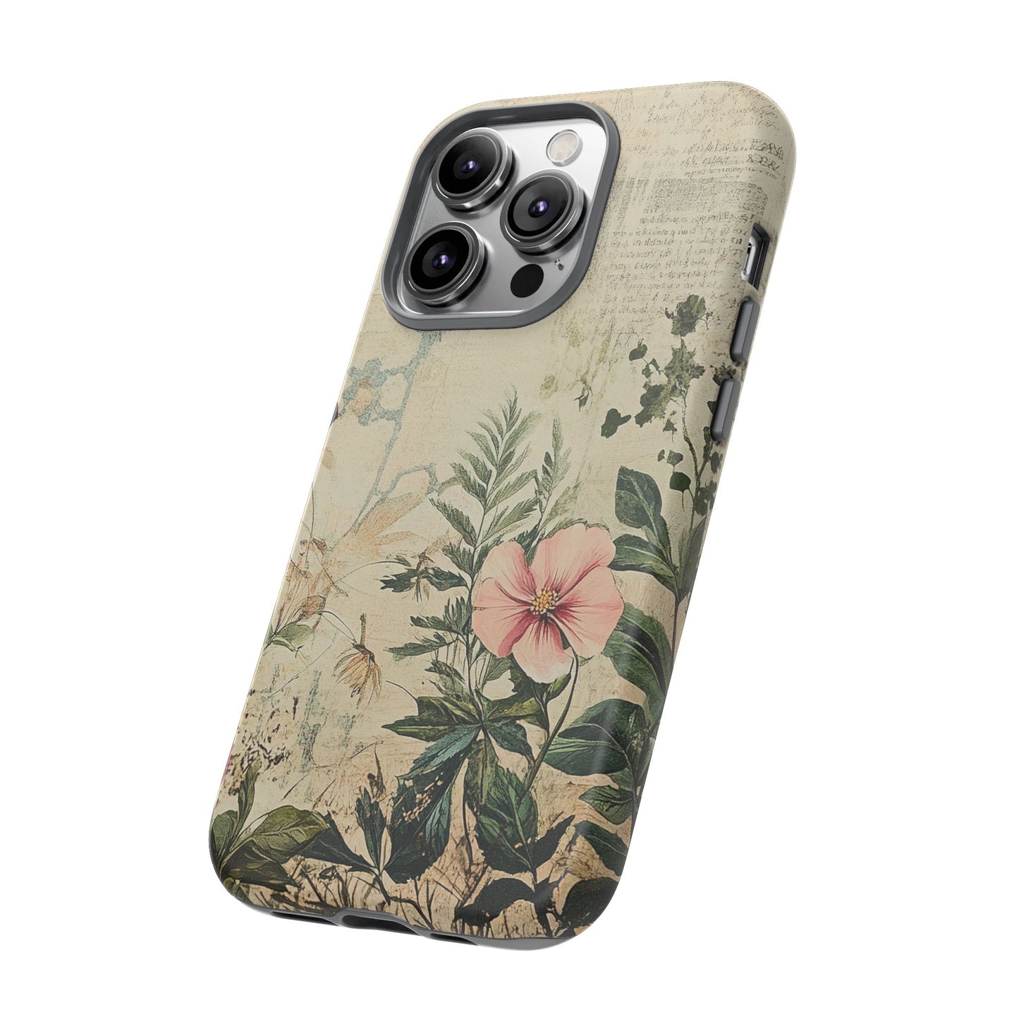 Floral Vintage Tough Case – Botanical Protective Phone Cover,Plants Lovers