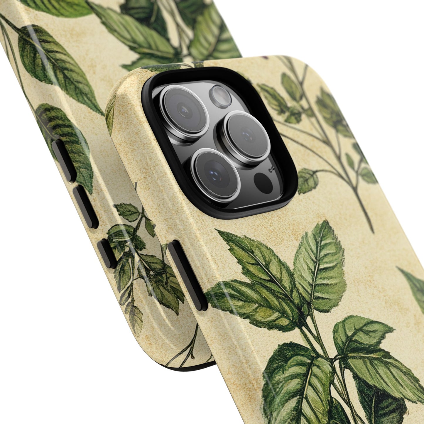 Botanical Leaves Tough Phone Case — Vintage Green Plant Print