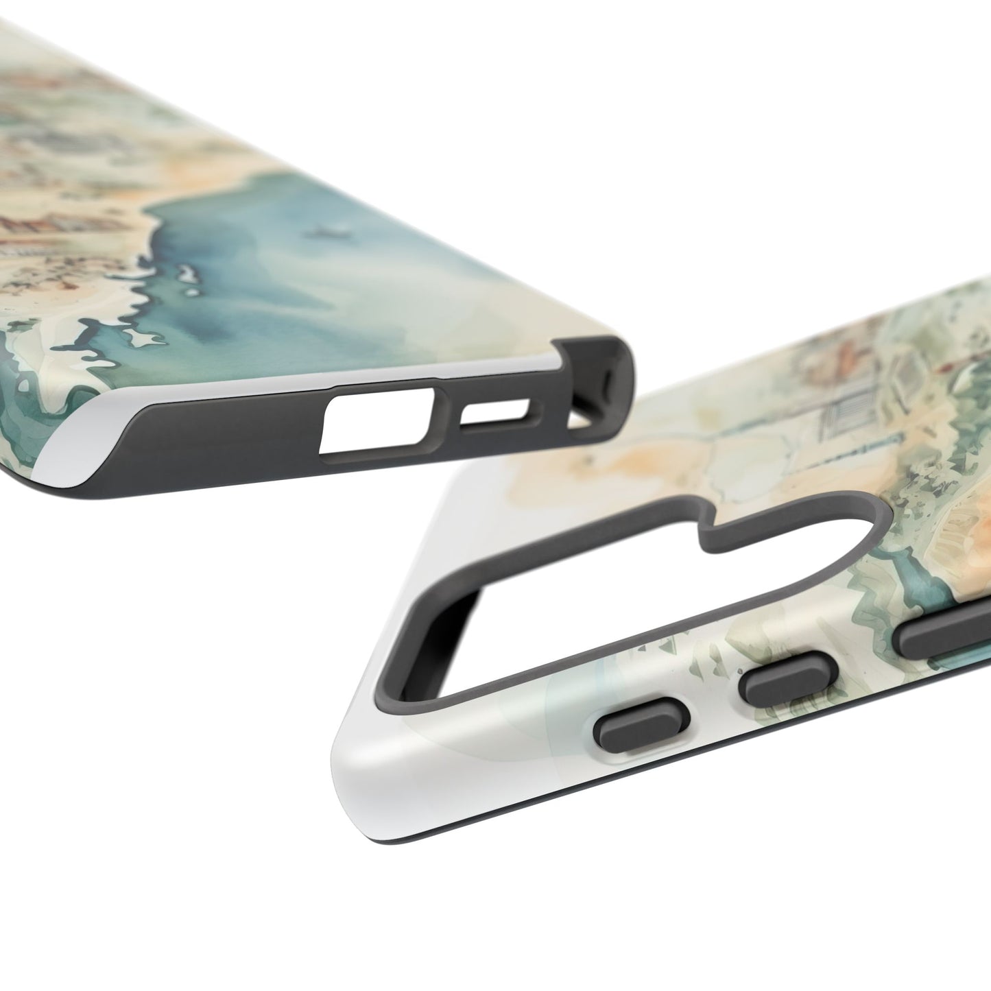 Hard Phone Case — Watercolor Fantasy Map Castle Design