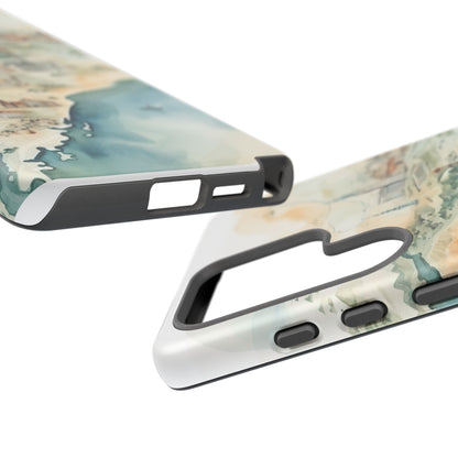 Hard Phone Case — Watercolor Fantasy Map Castle Design