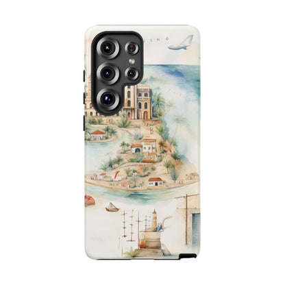 Hard Phone Case — Watercolor Fantasy Map Castle Design
