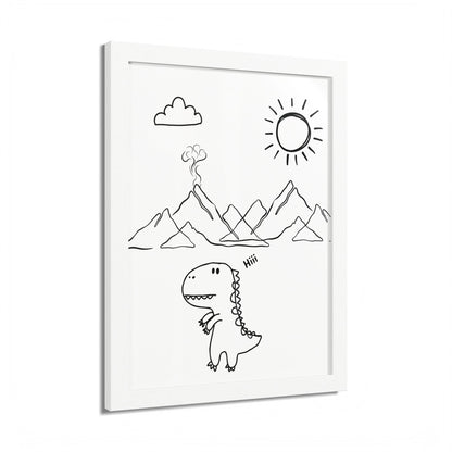 Playful Dinosaur wall art , Kids Room Decor, Nursery Wall Art, Gift for Dinosaur Lovers,  Children's Art