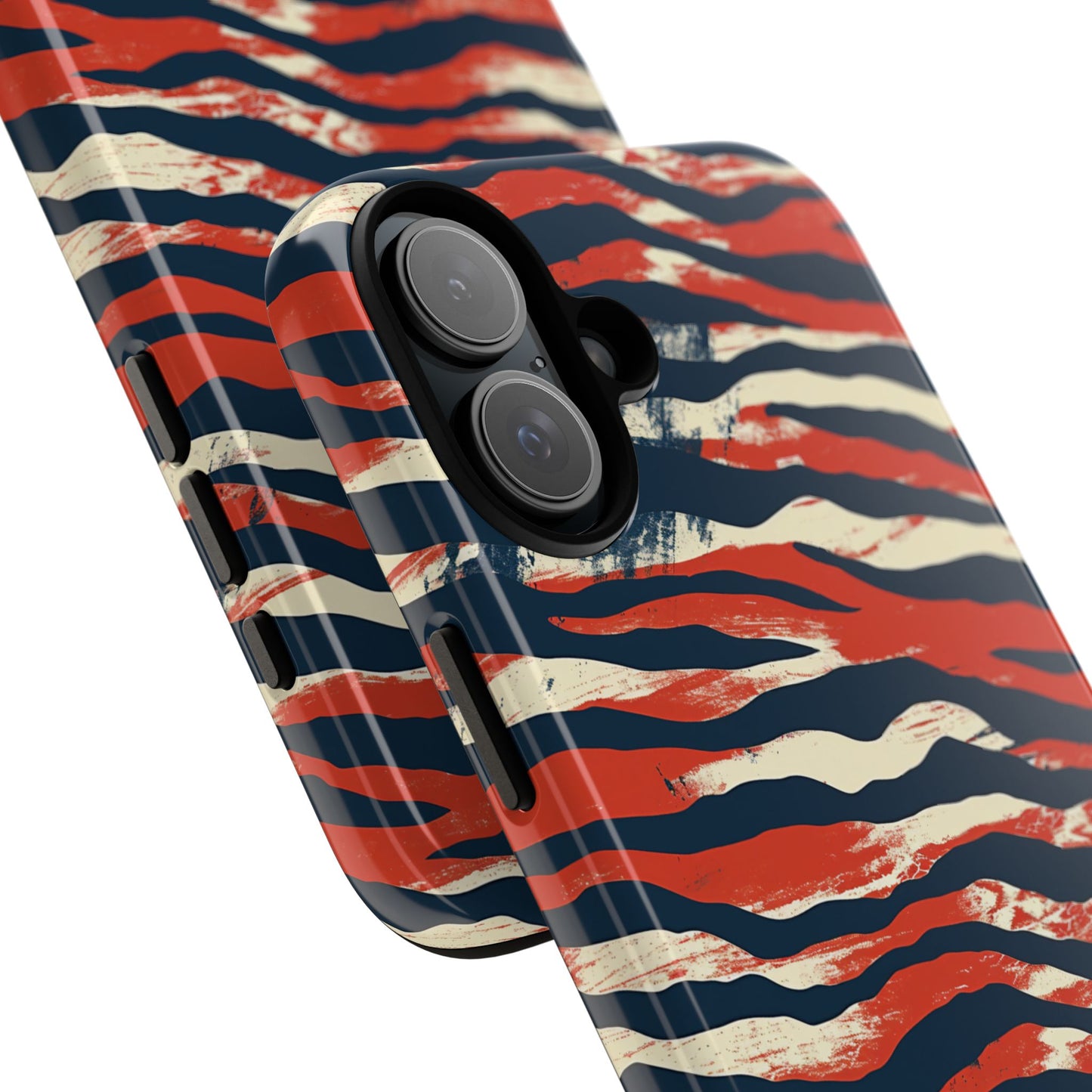 Patriotic Red White Blue Zebra Phone Case,Africa Pattern