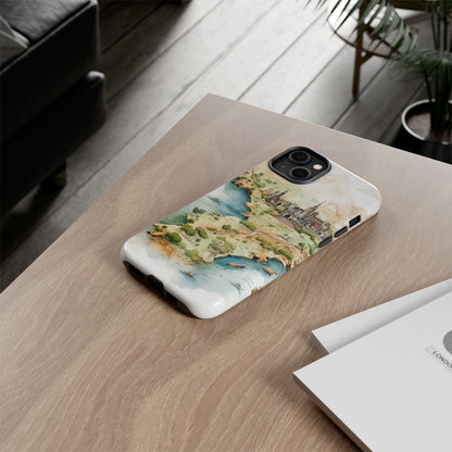 Hard Phone Case — Watercolor Fantasy Map Castle Design