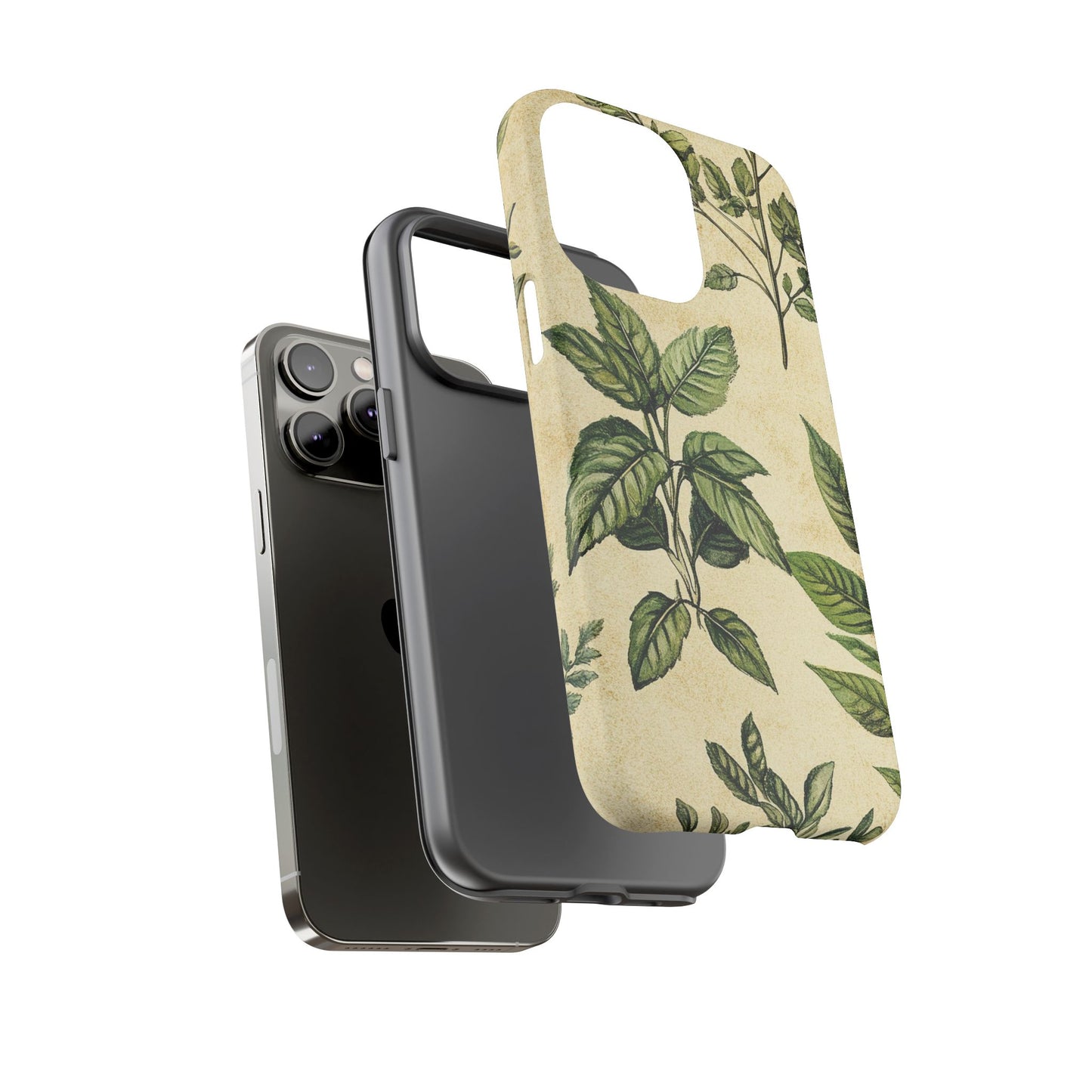 Botanical Leaves Tough Phone Case — Vintage Green Plant Print