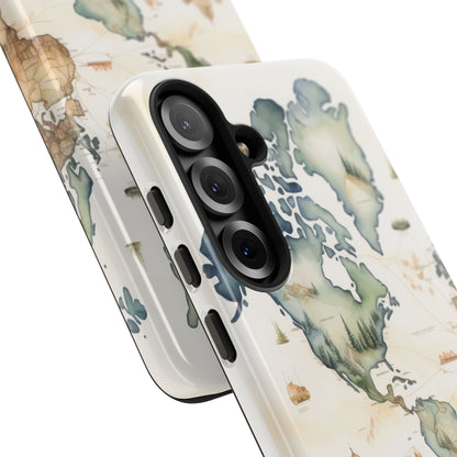 Hard Phone Case — Watercolor Fantasy Map Castle Design