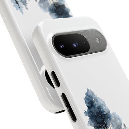 Nature-Inspired Tough Phone Case with Winter Cabin Design