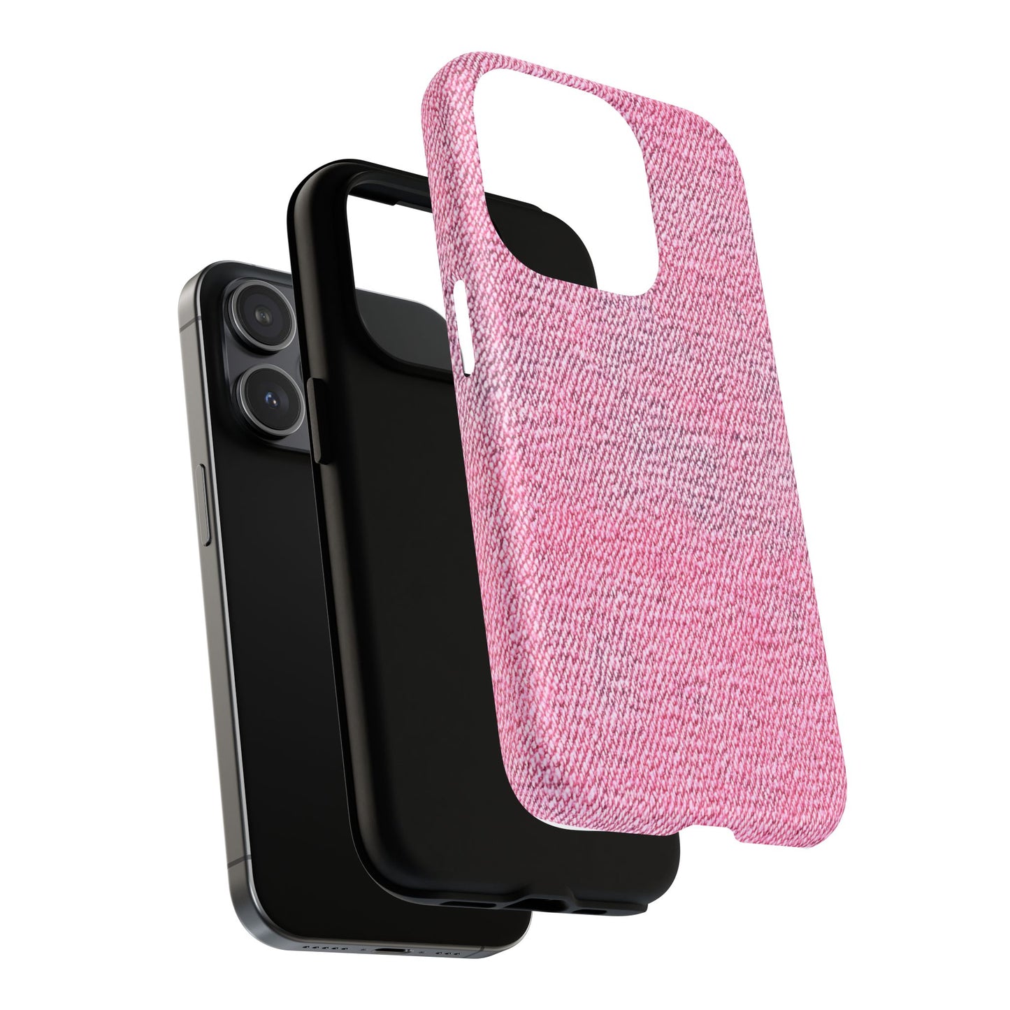 Pink Textured Tough Magnetic Phone Case — Durable Magnetic Snap-On iPhone Cover