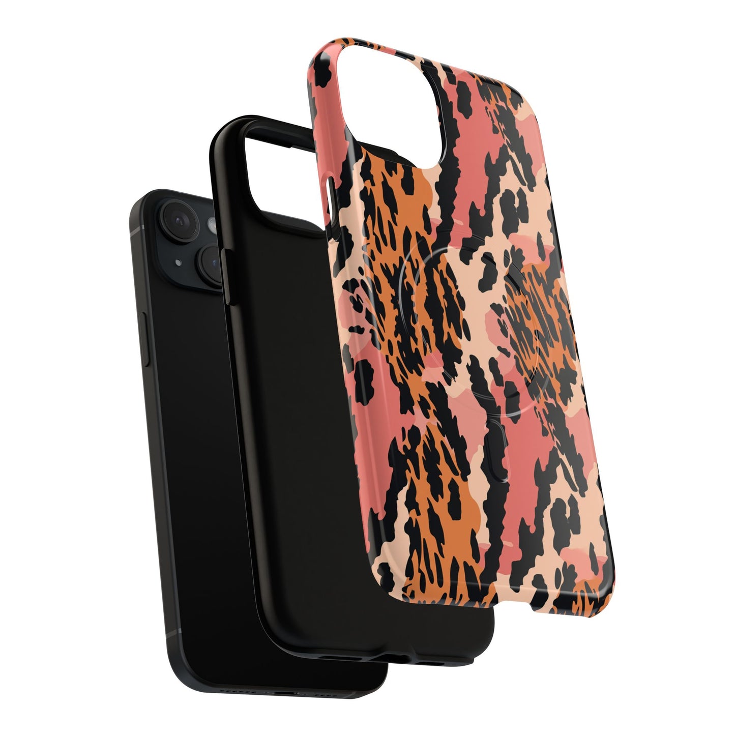 Leopard Print Tough Magnetic Phone Case — Slim Protective iPhone Cover