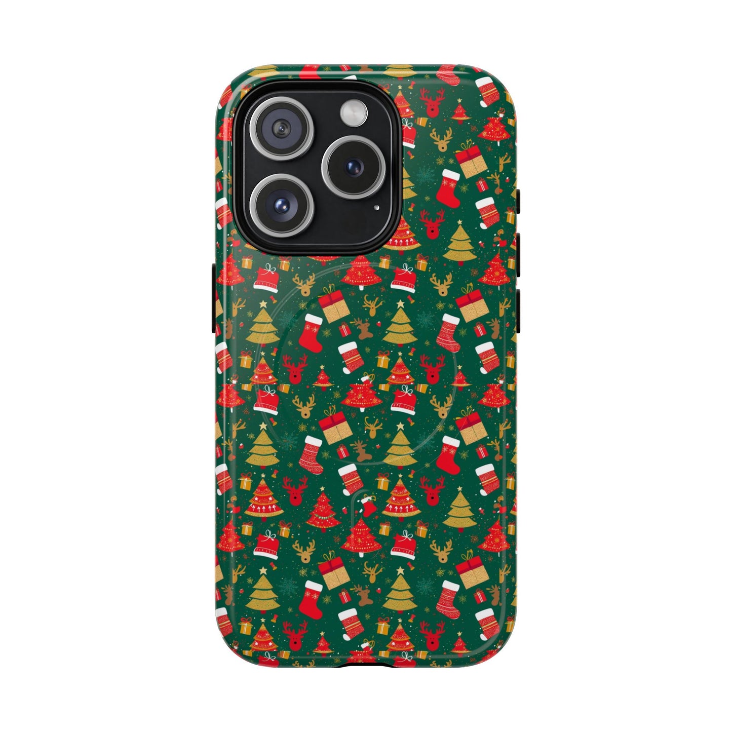 Christmas Tough Magnetic Phone Case | Festive Holiday Accessory | Cute Santa & Tree Design, Gift for Him/Her, Seasonal Tech