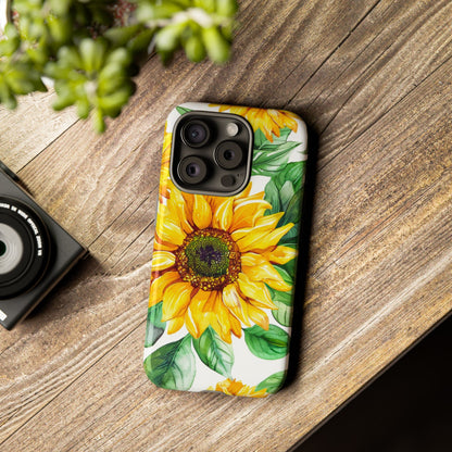 Sunflower Tough Phone Case — Bright Floral Protective Cover