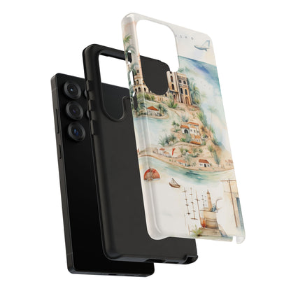 Hard Phone Case — Watercolor Fantasy Map Castle Design
