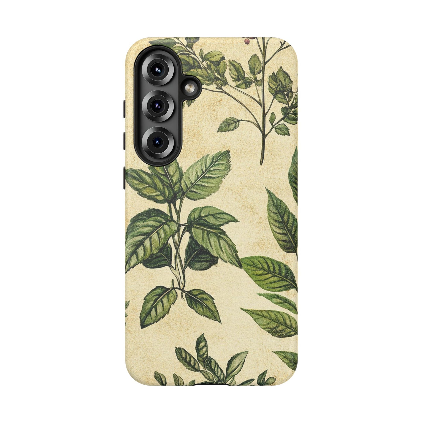 Botanical Leaves Tough Phone Case — Vintage Green Plant Print