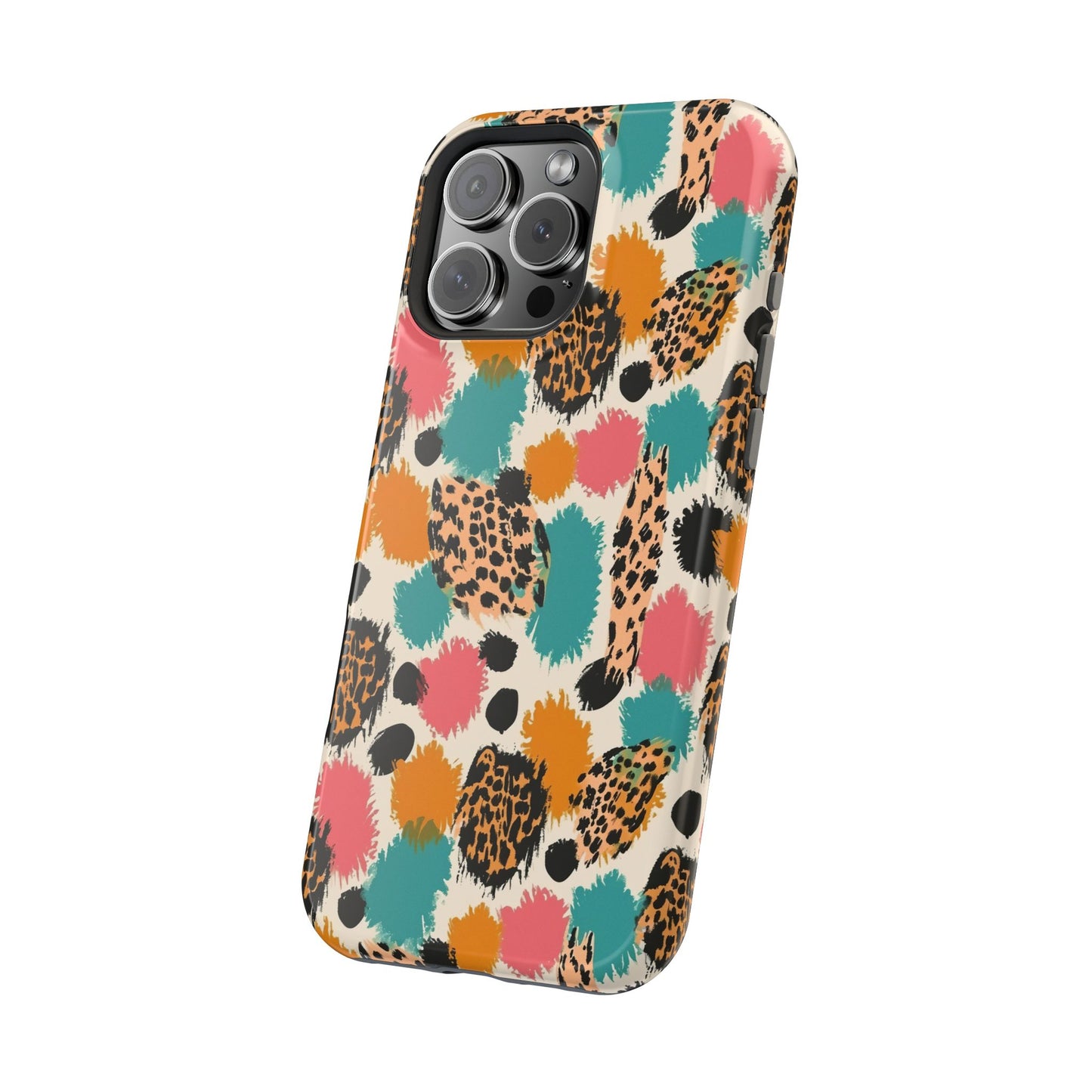 Leopard Splash Magnetic Impact Phone Case — Colorful Abstract Animal Print