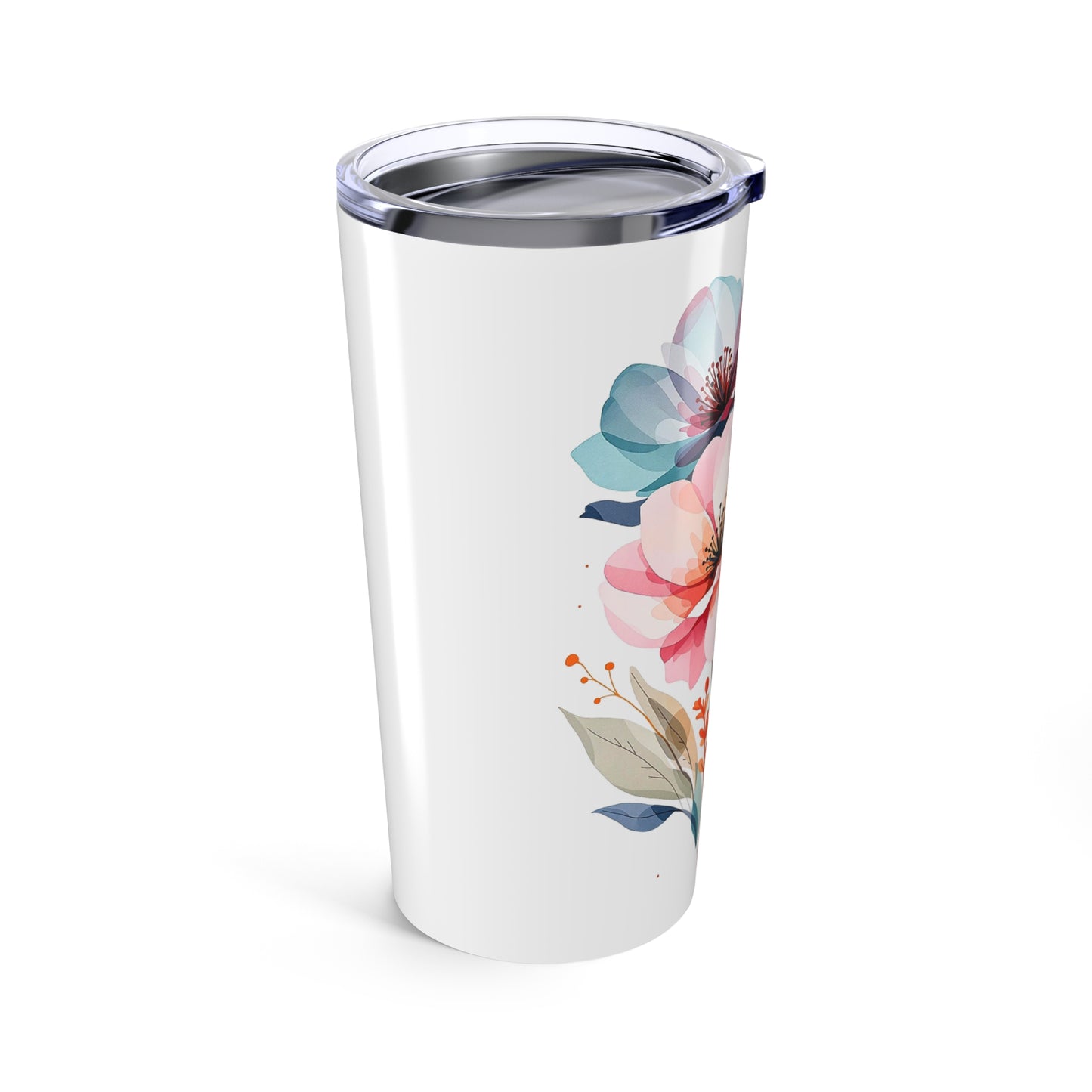 Floral Watercolor 20oz Tumbler — Insulated Travel Cup