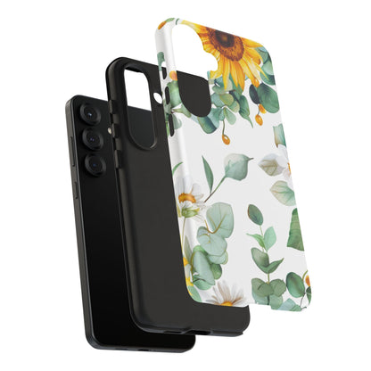 Sunflower & Eucalyptus Tough Phone Case — Protective Floral iPhone Case
