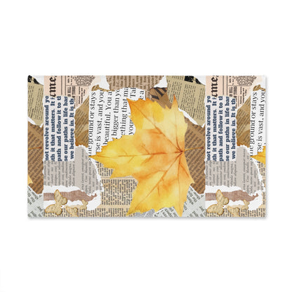 Cozy Autumn Hand Towel with Leaf Design, Kitchen Decor, Fall Gift, Farmhouse Style, Seasonal Home Accent.