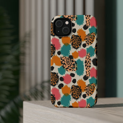 Leopard Splash Magnetic Impact Phone Case — Colorful Abstract Animal Print