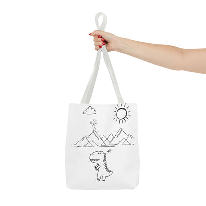 Tote Bag .Dinosaurs,white and black , perfect for gifts for her, perfect gifts for him.