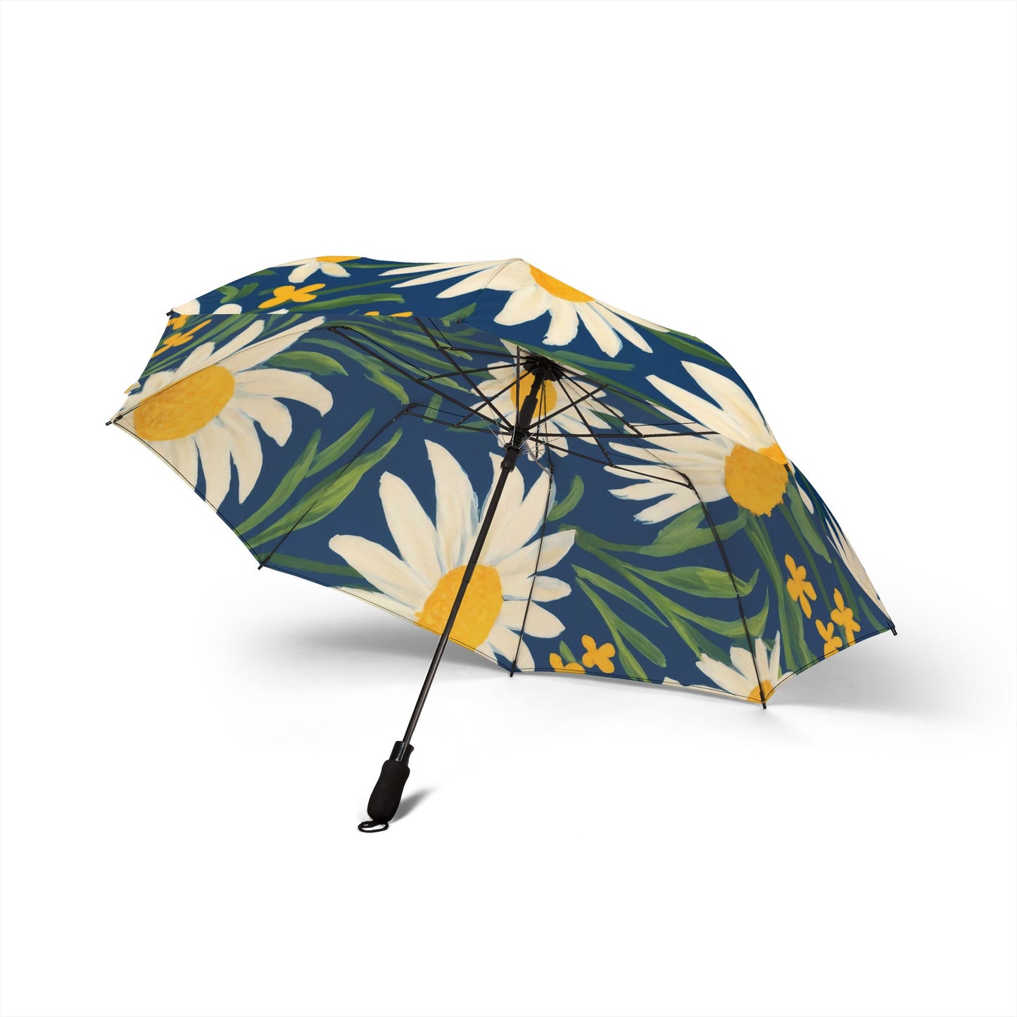 Daisy Bloom Foldable Umbrella — Semi‑Automatic Compact Rain Parasol