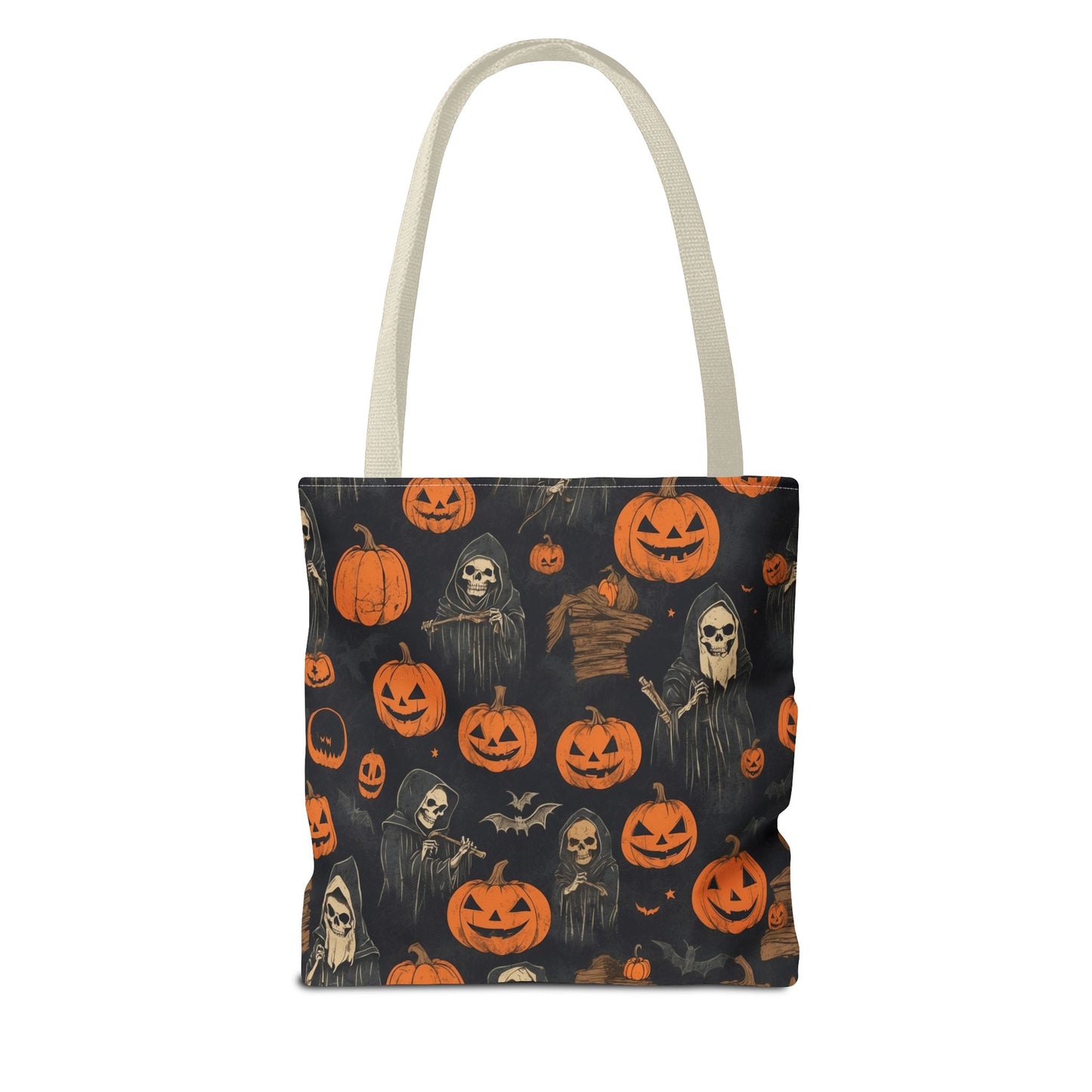 Halloween Pumpkin Tote Bag, Spooky Seasonal Eco-Friendly Bag, Trick or Treat Tote, Fall Accessory, Gifting for Halloween Lovers