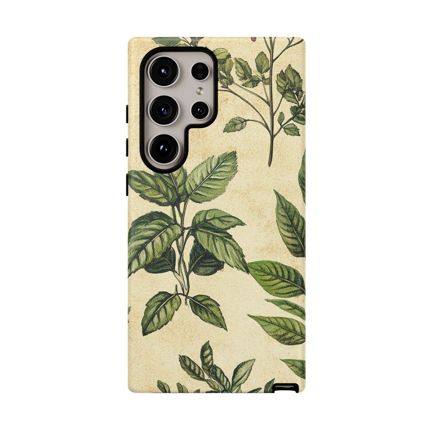 Botanical Leaves Tough Phone Case — Vintage Green Plant Print