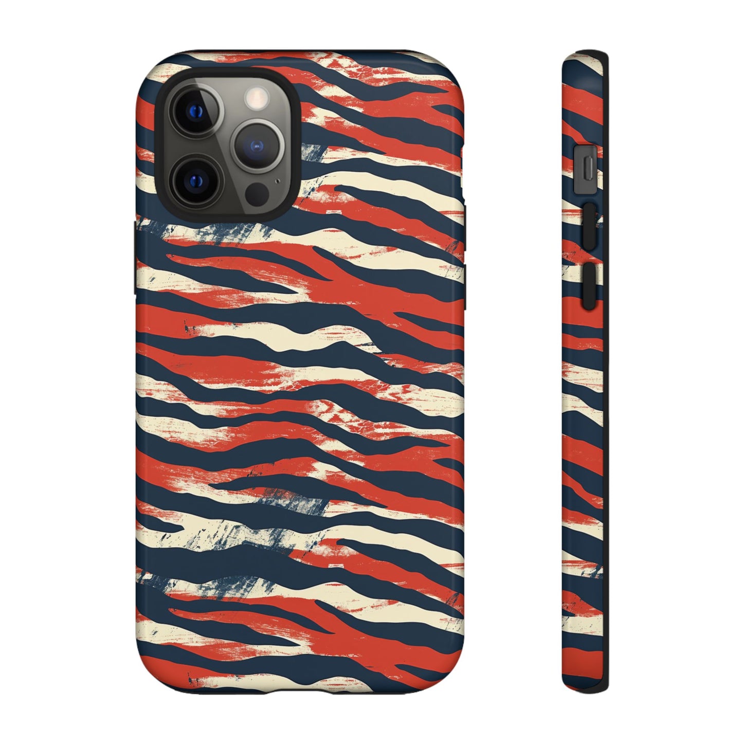 Patriotic Red White Blue Zebra Phone Case,Africa Pattern
