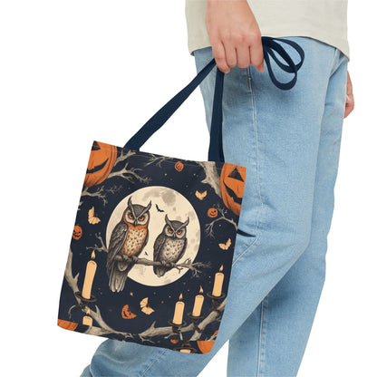 Halloween Owl Tote Bag | Spooky Owl Carryall for Fall | Perfect for Trick-or-Treating, Autumn Outings, Everyday Use, Gifts