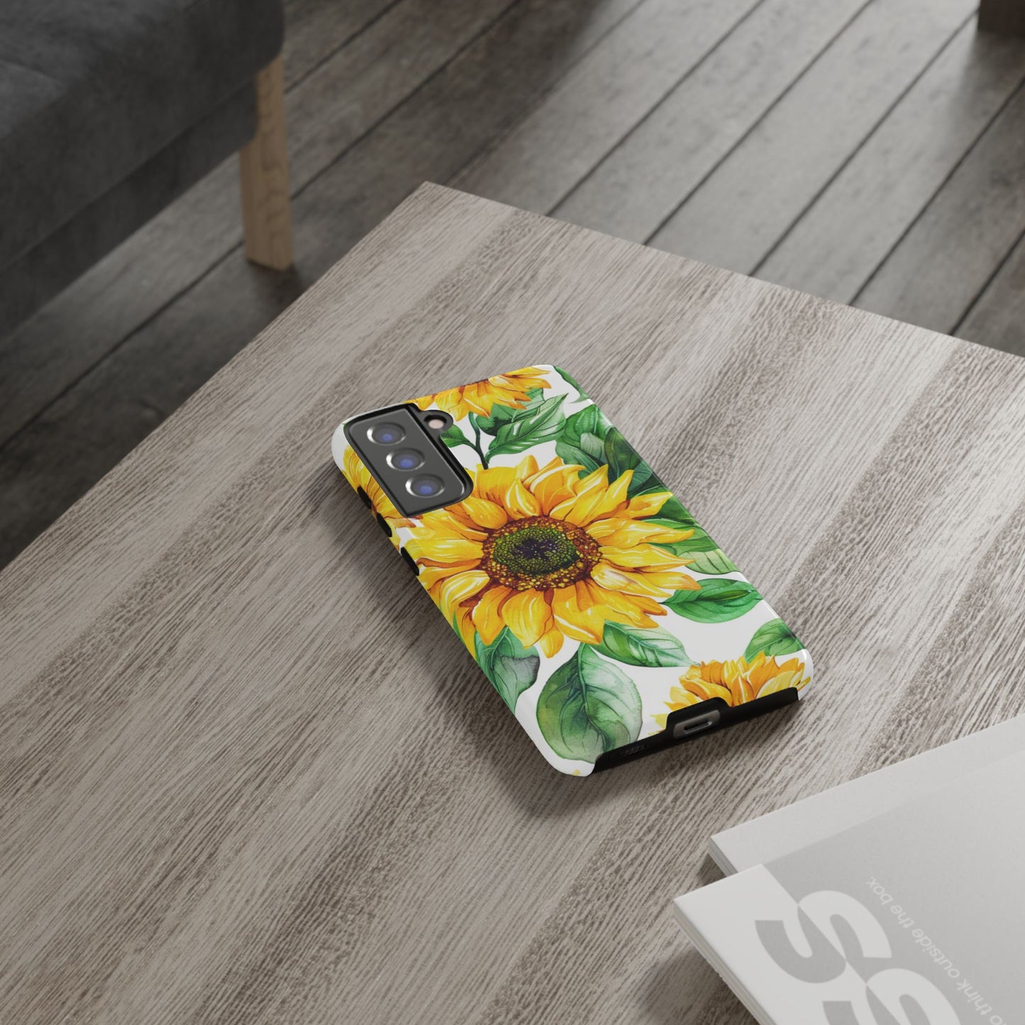 Sunflower Tough Phone Case — Bright Floral Protective Cover