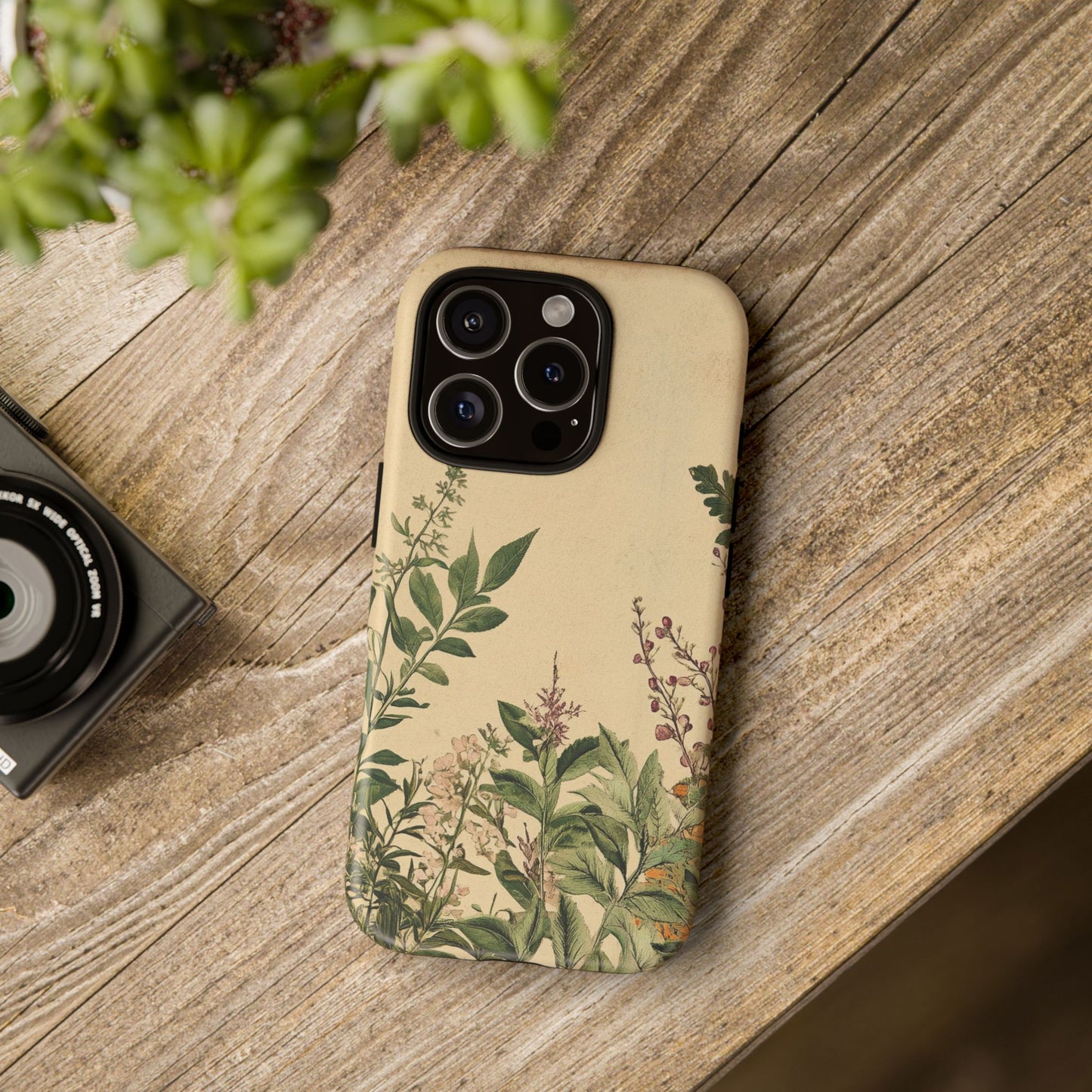 Floral Vintage Tough Case – Botanical Protective Phone Cover,Plants Lovers