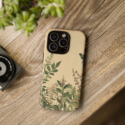 Floral Vintage Tough Case – Botanical Protective Phone Cover,Plants Lovers