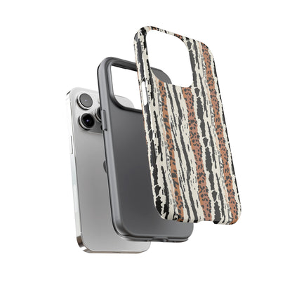 Animal Stripe Phone Case — Leopard & Zebra Pattern Tough Protective Cover,Africa Pattern .