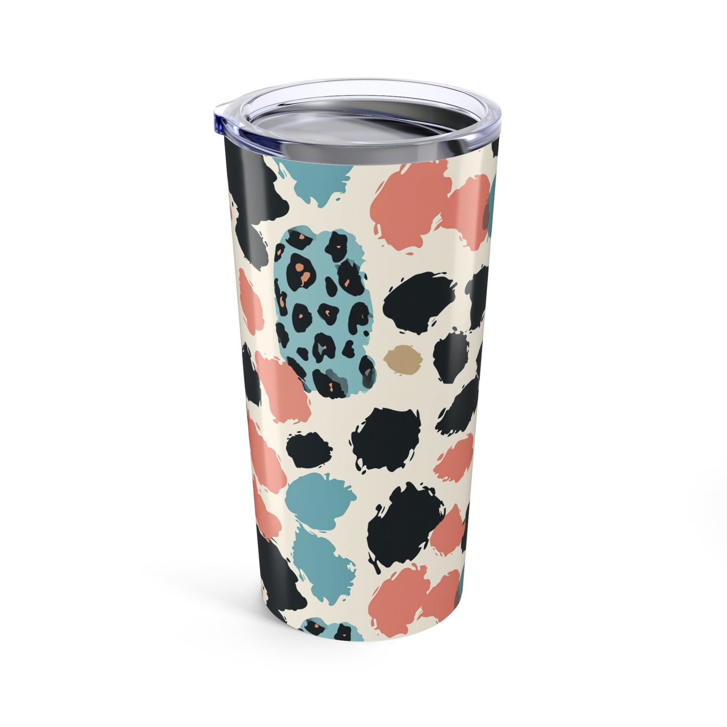 20oz Leopard Print Tumbler — Colorful Pastel Animal Print Travel Cup