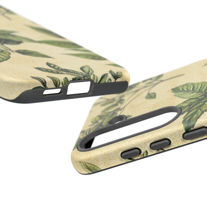 Botanical Leaves Tough Phone Case — Vintage Green Plant Print