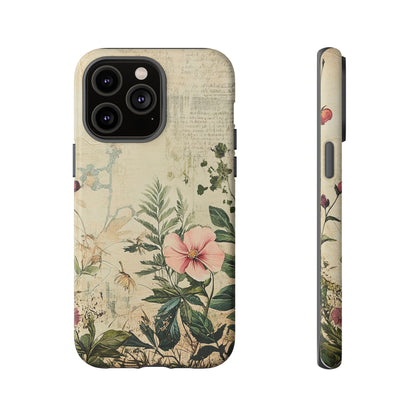 Floral Vintage Tough Case – Botanical Protective Phone Cover,Plants Lovers