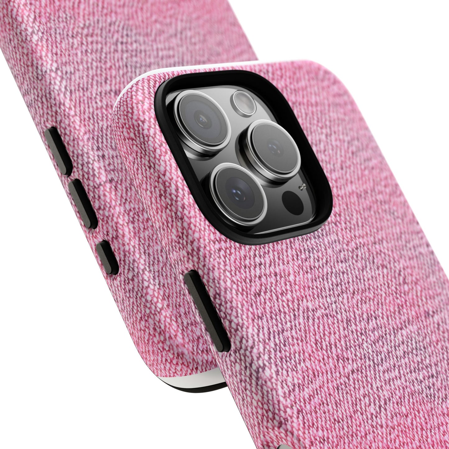 Pink Textured Tough Magnetic Phone Case — Durable Magnetic Snap-On iPhone Cover