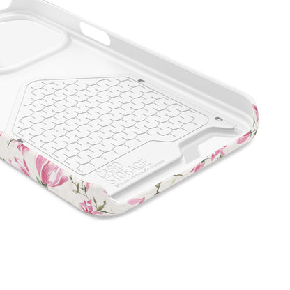 Chic Floral Phone Case with Card Holder for Princesses, Cute Floral Design, Gift for Her
