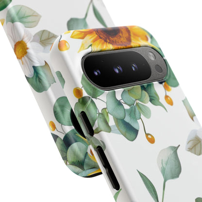 Sunflower & Eucalyptus Tough Phone Case — Protective Floral iPhone Case