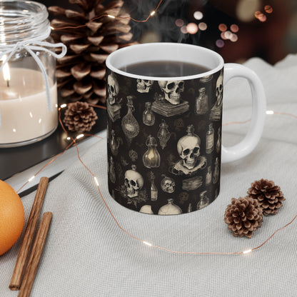 Gothic Skull Mug | Dark Aesthetic Drinkware | Halloween Coffee Cup, Spooky Gift for Witch Lovers, Home Decor