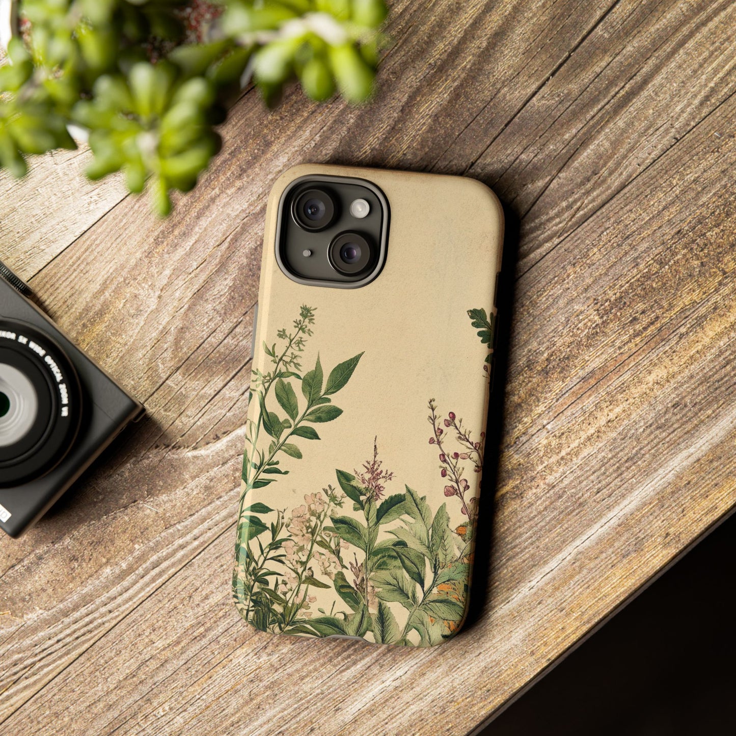 Floral Vintage Tough Case – Botanical Protective Phone Cover,Plants Lovers